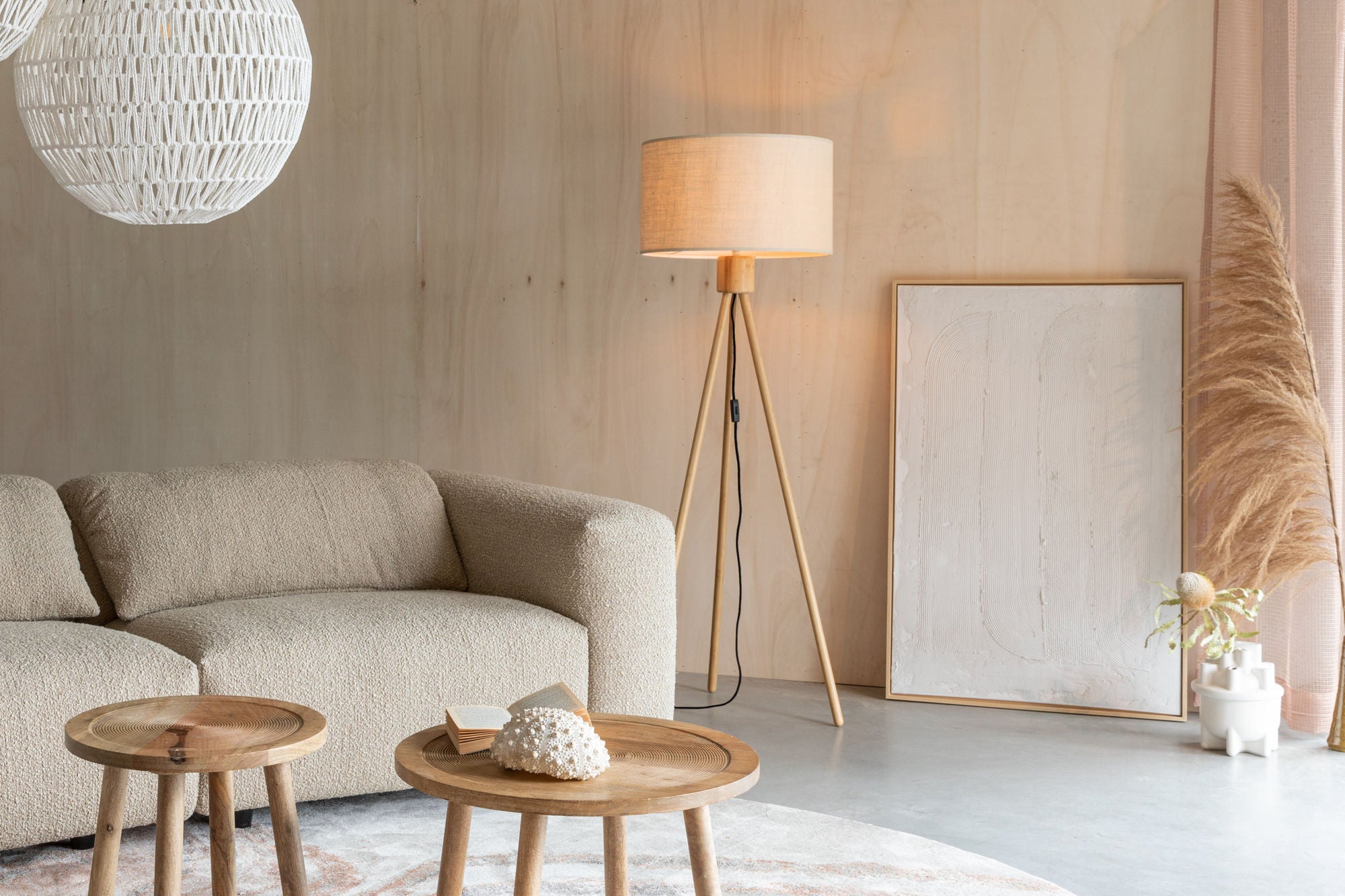 Zuiver Fan Bamboo Tripod Floor Lamp